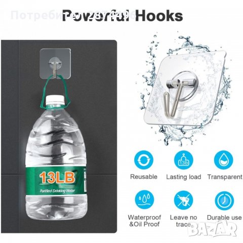 2932 Прозрачни пластмасови самозалепващи се закачалки тип кука, снимка 9 - Други стоки за дома - 35355689