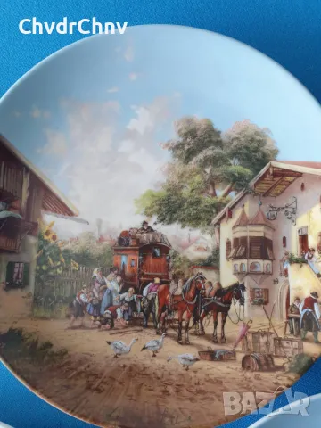 7бр Seltmann/ЗЕЛТМАН Бавария немска колекционерска декоративна порцеланова чиния-картина/пейзажи, снимка 7 - Вази - 48853195