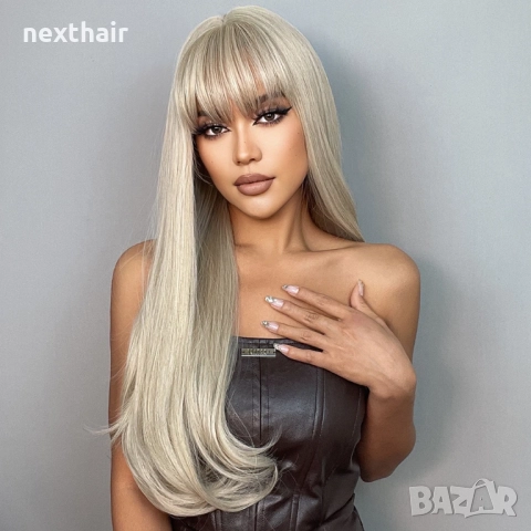 Перлено руса перука с бретон, снимка 4 - Аксесоари за коса - 52407131