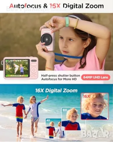 Нов фотоапарат Преносима 2.7K HD камера, идеален подарък с 64GB карта, снимка 2 - Фотоапарати - 48535018