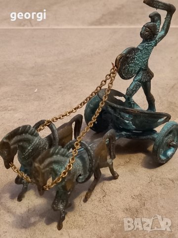 мини бронзова статуетка римска колесница , снимка 6 - Статуетки - 43906146