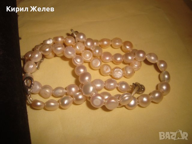 Три СТАРИ БЕЛ ЕПОК СТИЛ ПЕРЛЕНИ ГРИВНИ - ЕСТЕСТВЕНИ ПЕРЛИ 24647, снимка 2 - Гривни - 37851386