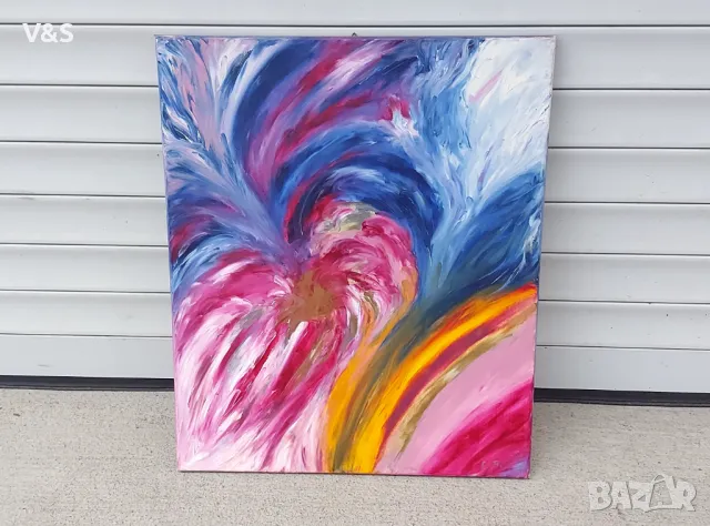 Картина 60/50см ,рисувано платно ,чувства, снимка 2 - Картини - 49757854