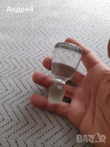 Стара стъклена запушалка,тапа за гарафа, снимка 2 - Други ценни предмети - 52978469