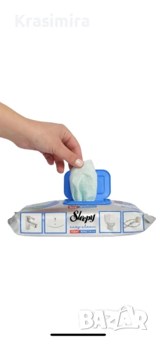 Мокри кърпи за почистване на баня Sleepy, Активна пяна, 30 броя