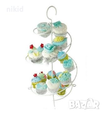 Спирала метална стойка поставка за 19 бр мъфини мъфина къпкейк кексчета, снимка 2 - Други - 37552681