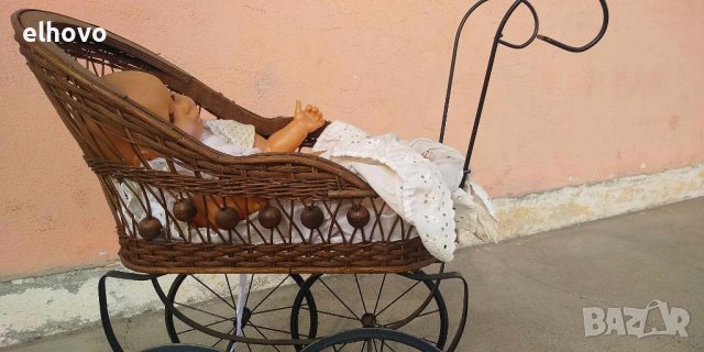 Ретро бебешка количка за кукли - голяма, снимка 4 - Антикварни и старинни предмети - 42934611