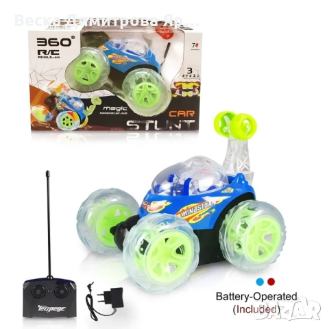 360° Каскадна количка с дистанционно – Светлини, звук и невероятни стънтове, снимка 4 - Коли, камиони, мотори, писти - 50980215