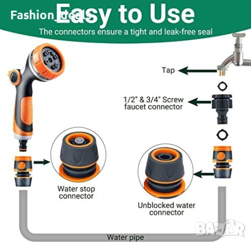 Пистолет за градински маркуч 10 струи поливане на растения, миене кола, снимка 2 - Напояване - 40848273