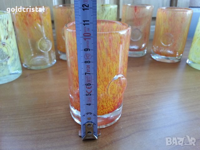 Стъклени чаши цветно стъкло , снимка 4 - Антикварни и старинни предмети - 38195299