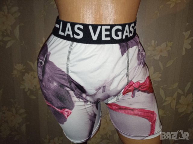 YMF-L-Забавен мъжки боксер с апликация и надпис-Las Vegas, снимка 1 - Бельо - 43770317