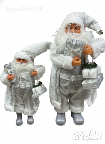 Дядо Коледа в сребристо – празнична фигура, която носи магия и уют у дома (50 / 70 см), снимка 5 - Други стоки за дома - 52681165