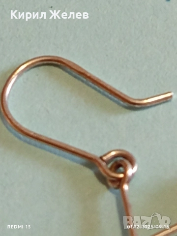 Изящни сребърни обеци от ябълков корал и ръчно изработена сребърна тел разкошни 52375, снимка 8 - Обеци - 52599810