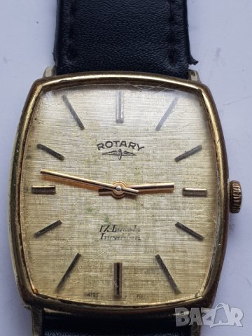 Мъжки позлатен механичен часовник Rotary 17 Jewel 70те год., снимка 12 - Антикварни и старинни предмети - 38932825