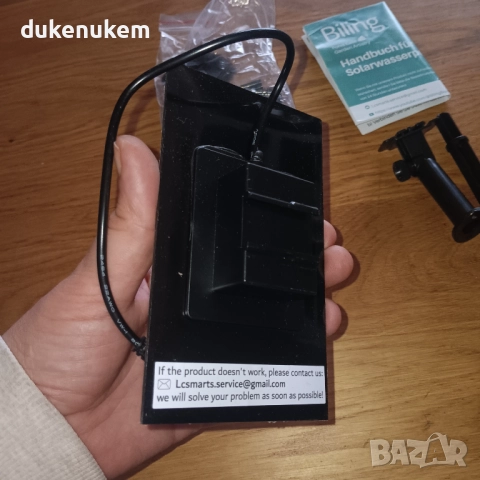 Соларен фонтан Biling 1.5W – 6 дюзи, филтър, стъклен панел, снимка 10 - Градински мебели, декорация  - 52711184