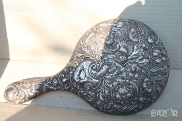 Старо английско сребърно огледало с 4 печата