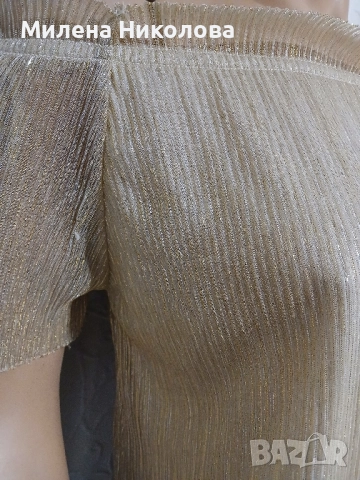 Златист топ XS/S, снимка 3 - Корсети, бюстиета, топове - 52433969