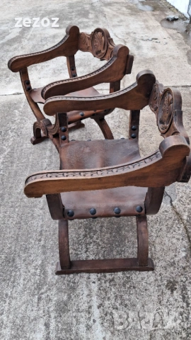 Антикварни кресла масив и кожа, снимка 5 - Дивани и мека мебел - 53354240