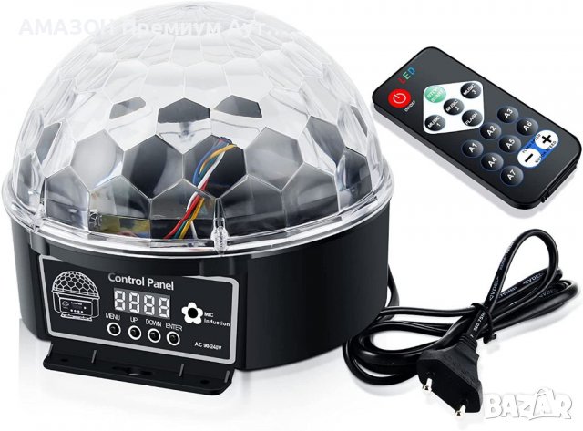 Уникална LED диско топка/Осветление за Парти с дистанционно/Bluetooth колона/RGB/Вграден микрофон, снимка 4 - Прожектори - 37241494