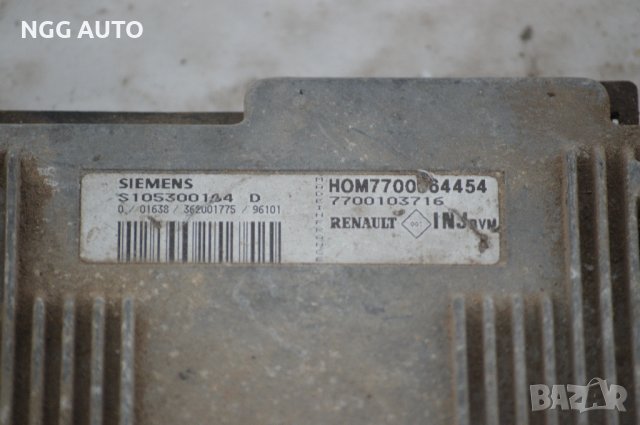 Ecu Renault Megane 1,6 S105300104d Hom7700864454 7700103716 компютър за рено меган 1.6 бензин, снимка 2 - Части - 39690056