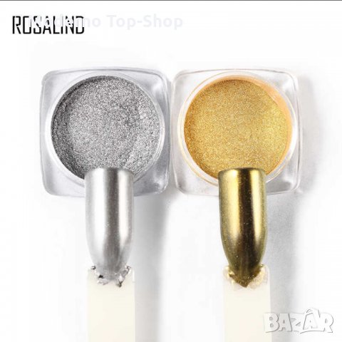  Пигмент за метален ефект Златно/Сребърно + Апликатор 10гр., снимка 4 - Продукти за маникюр - 34708759
