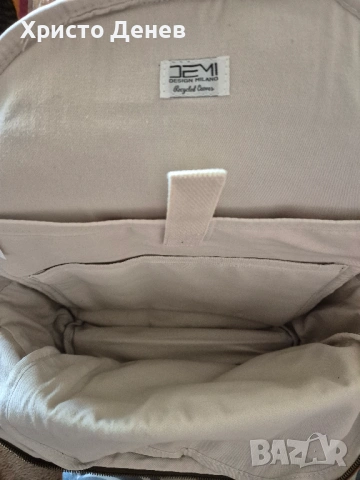 раница дизайнерска DEMI Design Milano Деми дизайн Милано, еко материал, внос от Италия синя, снимка 5 - Раници - 53588066