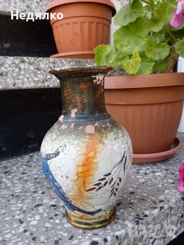 Стара керамична ваза,антична реплика , снимка 4 - Антикварни и старинни предмети - 36816162