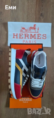 Hermes Bouncing Sneakers Естествена кожа и велур мъжки обувки сникърси , снимка 13 - Спортни обувки - 52755746
