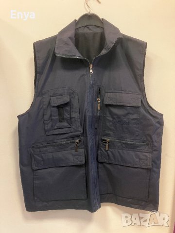 Работен елек с джобове - син на цвят