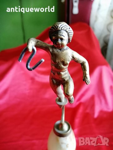 Уникат! Барокова Стойка за Джобен Часовник Бронз и Оникс, снимка 4 - Антикварни и старинни предмети - 34775592