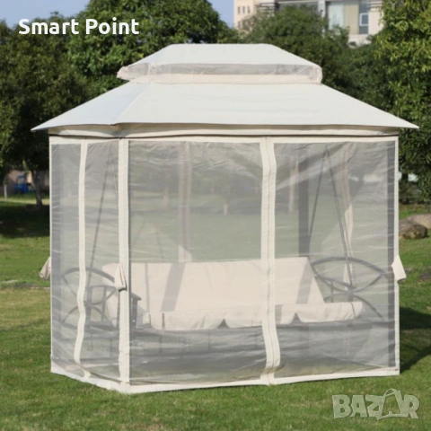 Луксозна градинска шатра с люлка и функция сън за пълен релакс