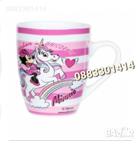 Розова чаша Мини Маус Minnie mouse Еднорог 