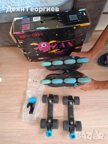 Продавам Детски ролери-кънки 2в1 Byox, Zax M, 34-37, син, снимка 3 - Ролери, кънки - 51634527