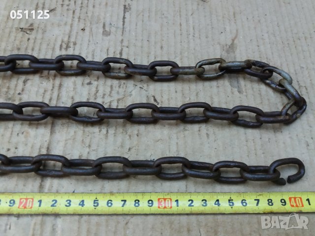 масивен стоманизиран синджир, окова 130 см, снимка 3 - Антикварни и старинни предмети - 37273349