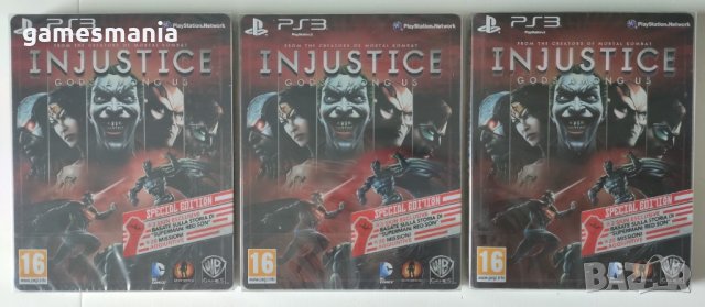 [ps3]само в GAMES MANIA ! нови INJUSTICE steelbook RED edition, снимка 2 - Игри за PlayStation - 33235417