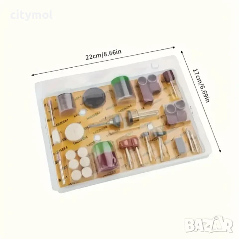 Комплект накрайници за полиране/шлайфане, 105 части, снимка 3 - Други инструменти - 51278768