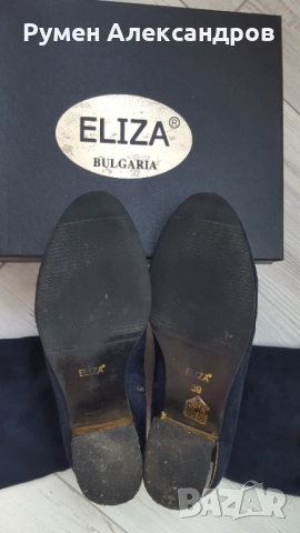 Тъмно сини велурени дамск високи ботуши ELIZA р-р 39, снимка 10 - Дамски ботуши - 52793370