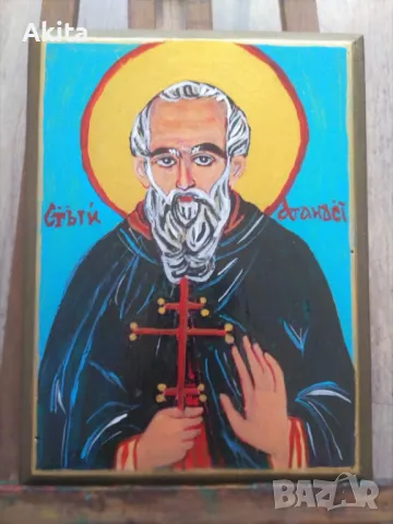 Икона на св. Атанасий, снимка 5 - Икони - 49098027