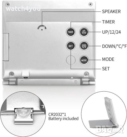 НОВ ДИГИТАЛЕН НАСТОЛЕН ЧАСОВНИК С ТЕМПЕРАТУРА LCD. ЕЛЕКТРОНЕН ЧАСОВНИК. ДИГИТАЛНИ НАСТОЛНИ ЧАСОВНИЦ, снимка 5 - Други - 44059296