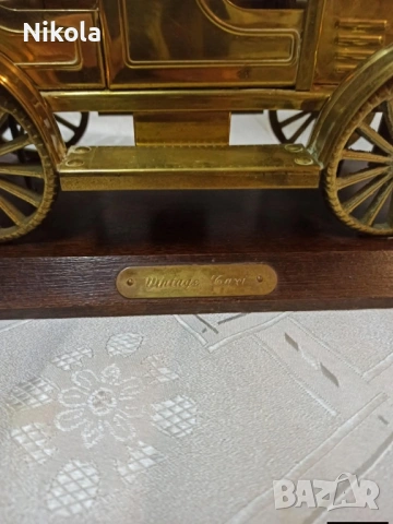 Масивен голям месингов модел на ретро такси за бюро или др. автомобилна диарама, снимка 5 - Антикварни и старинни предмети - 53120736