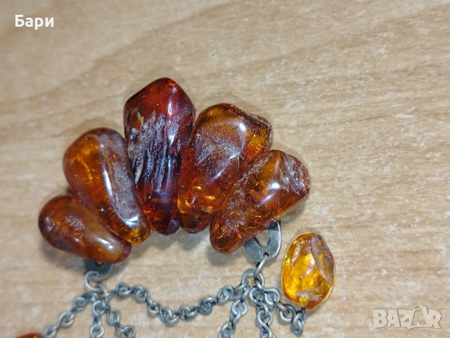 Стара голяма кехлибарена брошка , снимка 3 - Други - 53241137