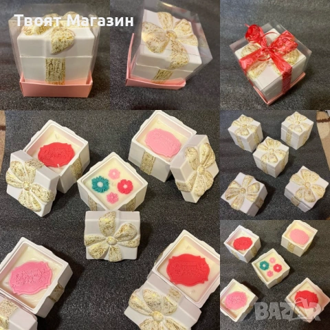 Ръчно изработен подарък за 8-ми март | Соева свещ в гипсово-керамична форма, снимка 2 - Подаръци за жени - 53105852