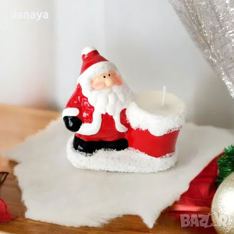 5335 Керамична коледна свещ с Дядо Коледа
