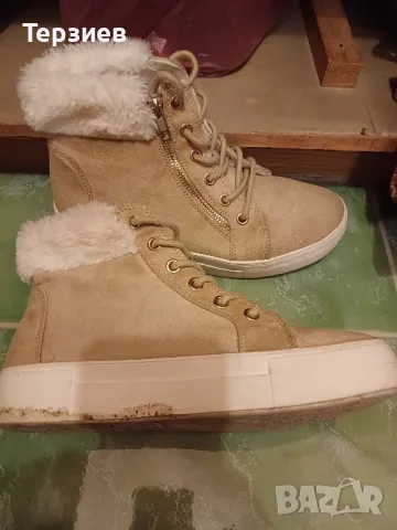 Продавам бежови боти, снимка 2 - Дамски ботуши - 47849750