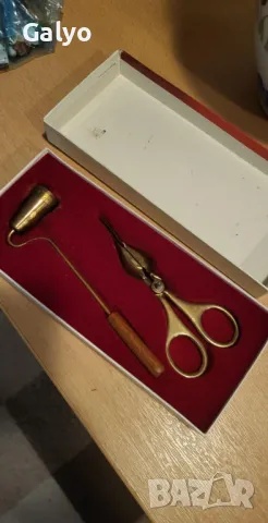 Винтидж прибори за свещи "GRASOLI" от месинг