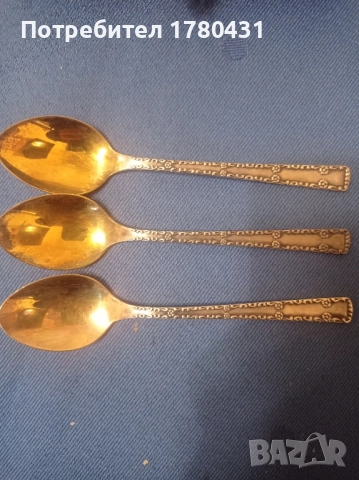 Позлатени лъжици , снимка 5 - Прибори за хранене, готвене и сервиране - 52055872