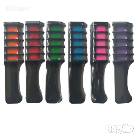 Комплект от 6 цветни стика за еднократно боядисване на коса HZS218, снимка 9 - Други - 52831029