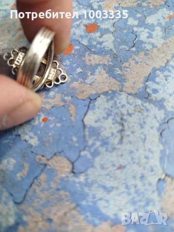 Сребърен пръстен с карнеол-Арт деко , снимка 4 - Пръстени - 51485441