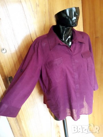 Нова памучна лилава риза ХХЛ, снимка 3 - Ризи - 32855316