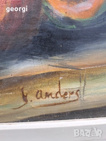 голяма стара картина натюрморт , снимка 8 - Картини - 51392256